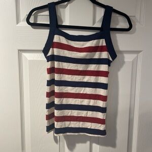 Vintage Y2K GAP Striped Red, Navy & Cream Tank Top